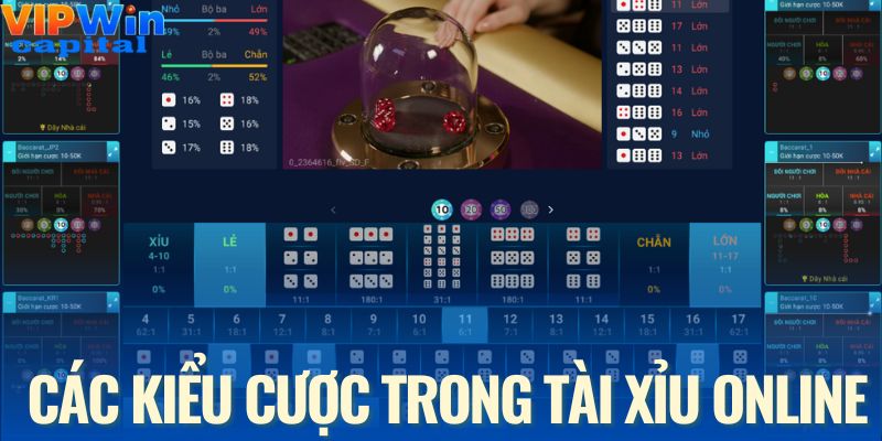Giới thiệu các kiểu cược trong tài xỉu online