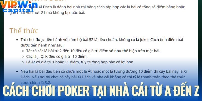 Hướng dẫn cách chơi poker tại nhà cái từ a đến z